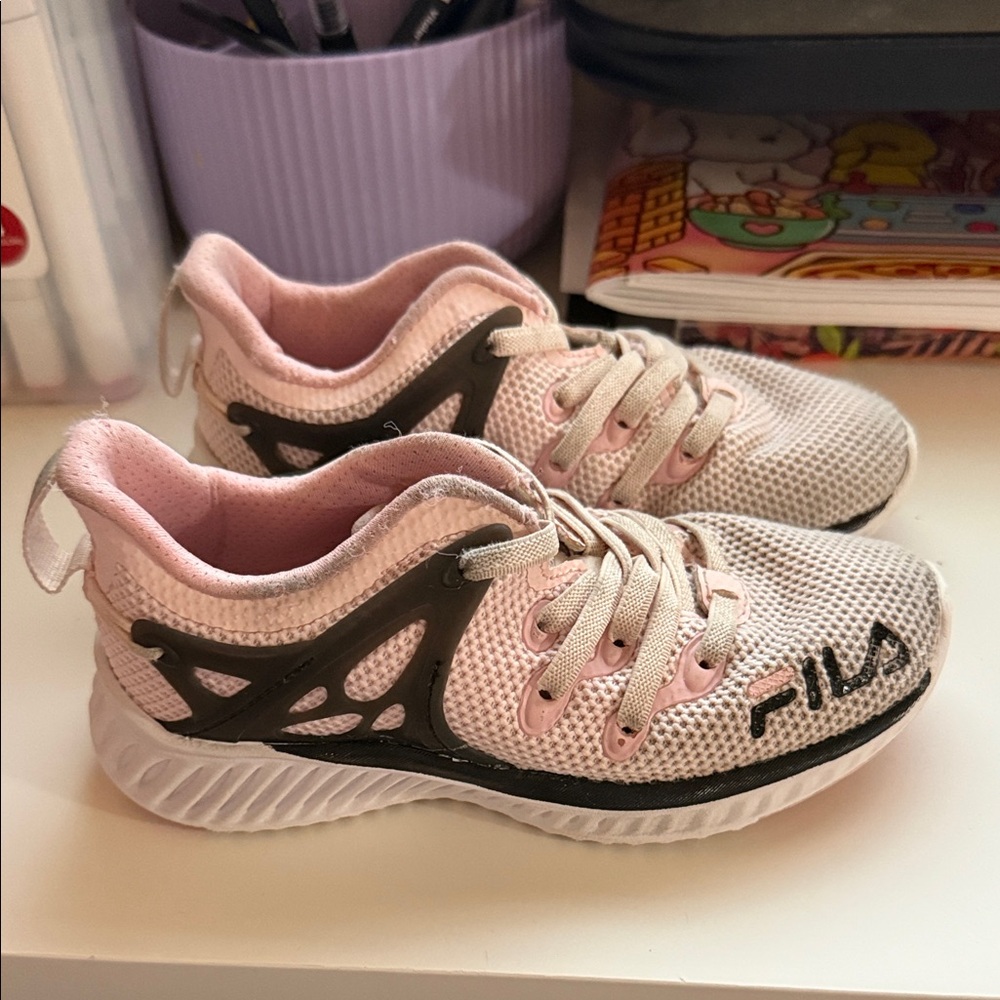 Fila Kids Light Pink and Black Sneakers play